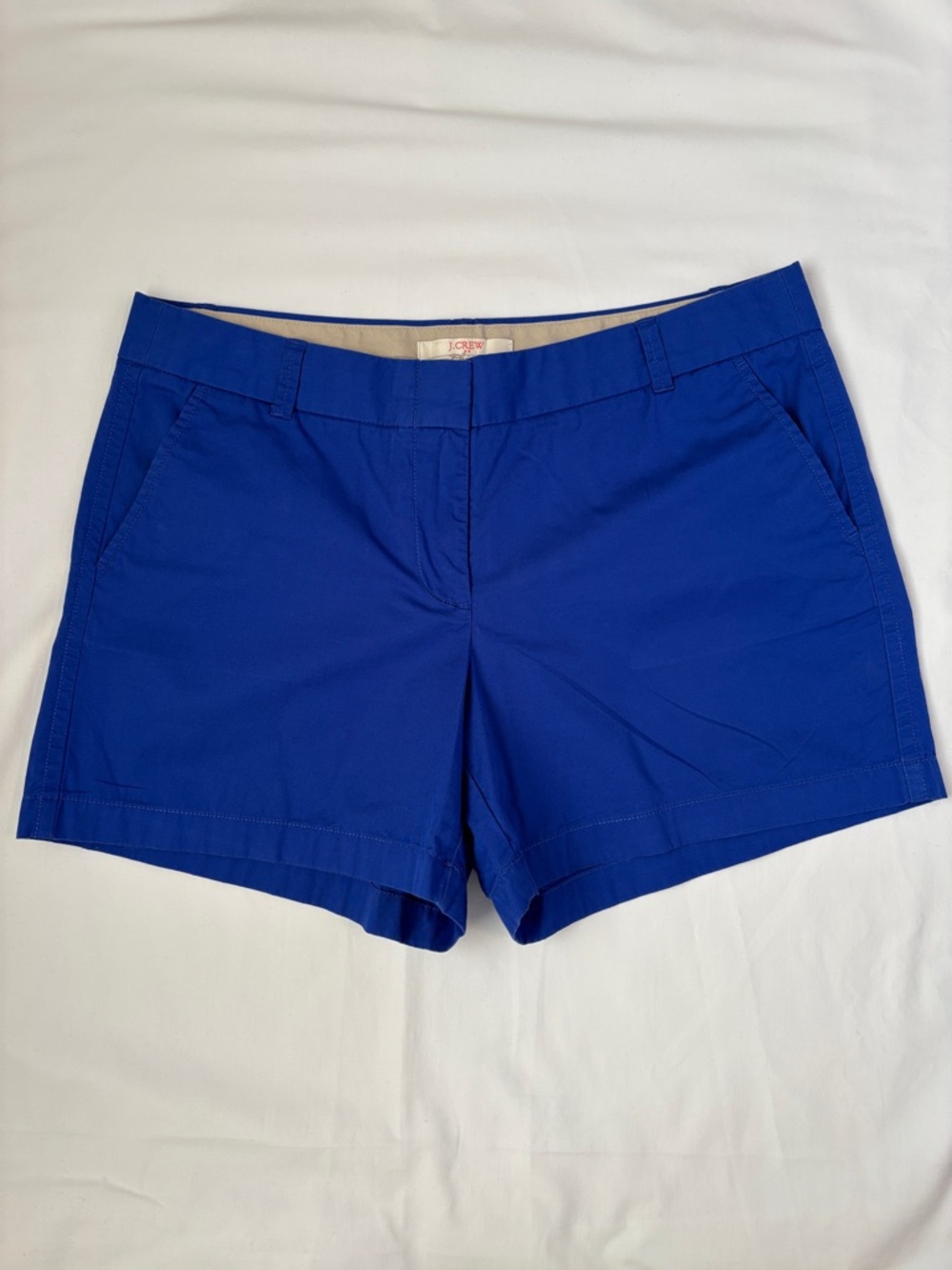J. Crew Broken-In Chino Shorts 12 Royal Blue Summer Classic Coastal Preppy EUC